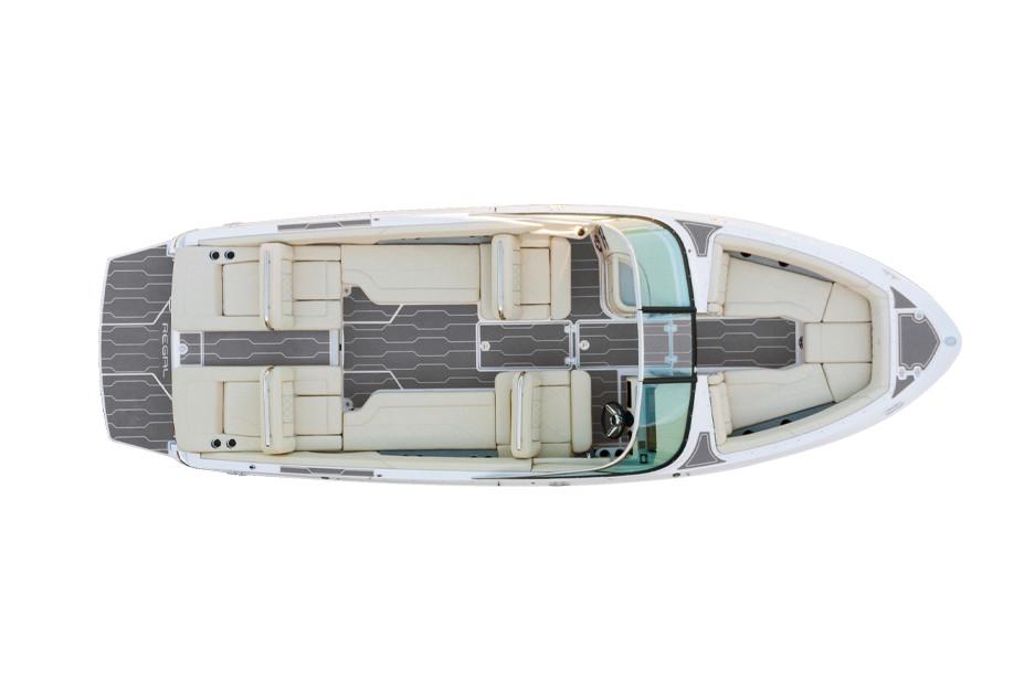 Manufacturer Provided Image: Top view of 2022 Regal LS6 Surf boat with spacious seating and modern design.