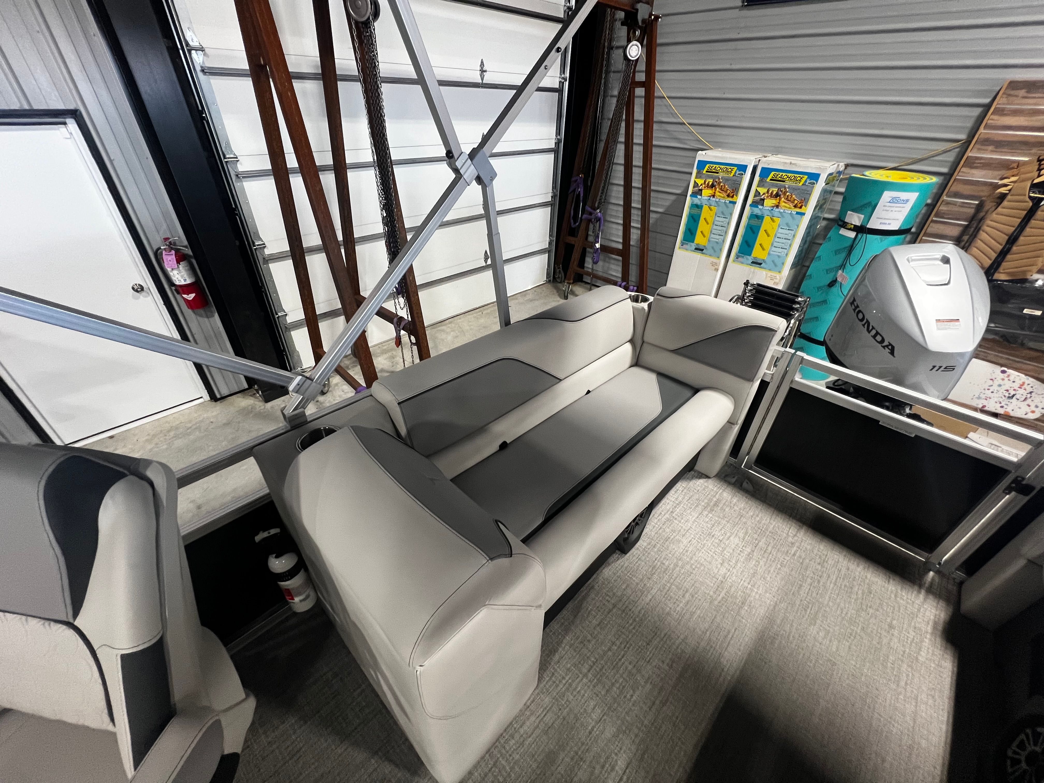 Interior view of 2026 Tahoe 2180 Sport Quad Lounger boat.
