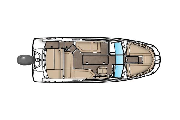 Manufacturer Provided Image: Top view of 2023 Sea Ray SPX 230 OB boat layout.