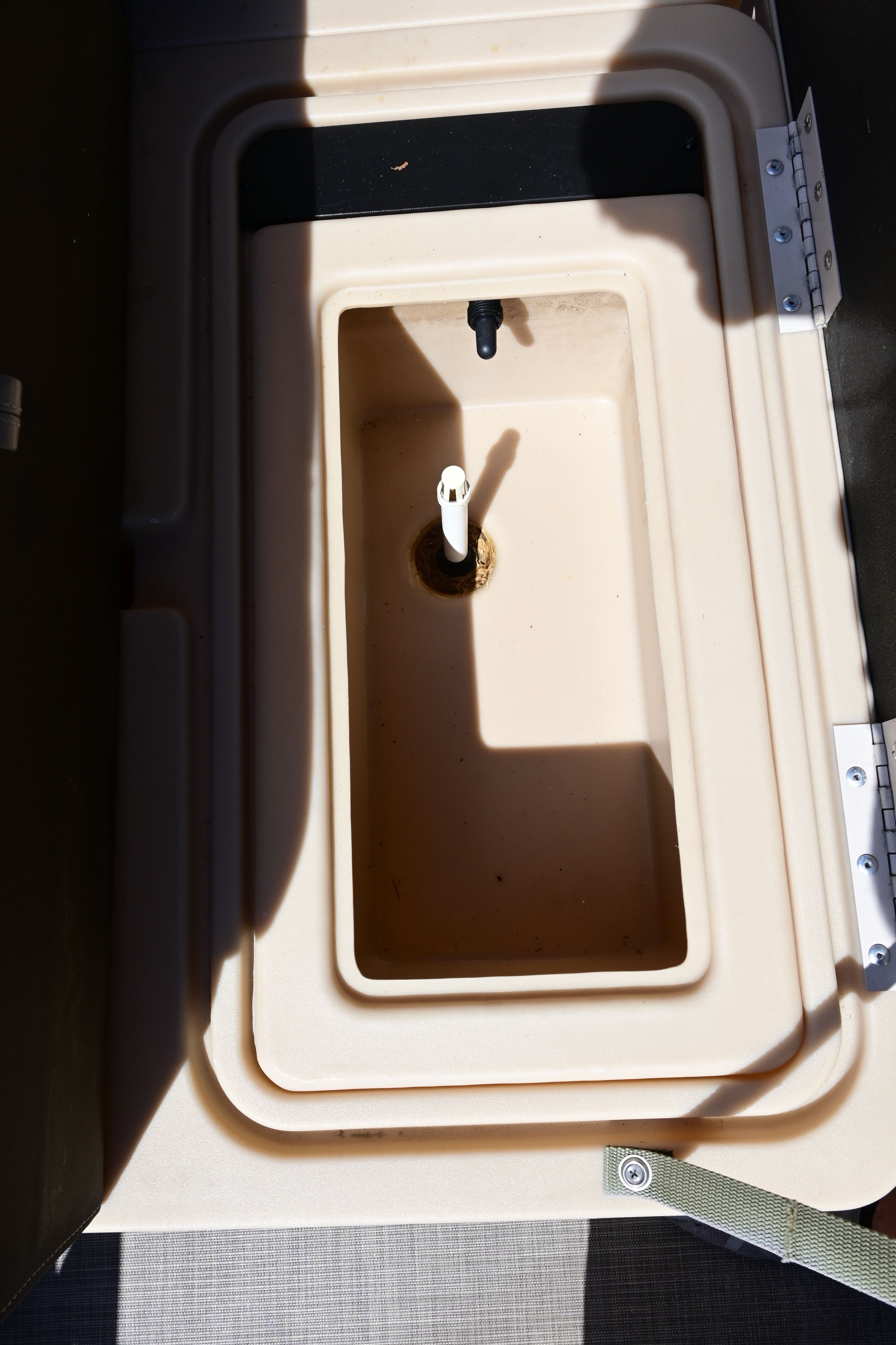 Interior view of a Sun Tracker FISHI 2019 boat compartment.