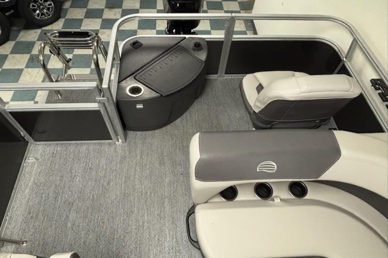 2026 Sun Tracker Bass Buggy 18 DLX interior with seating and control panel.