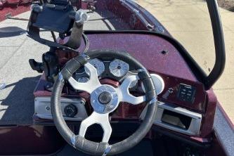Steering wheel and dashboard of 2026 Nitro ZV20 Pro boat.