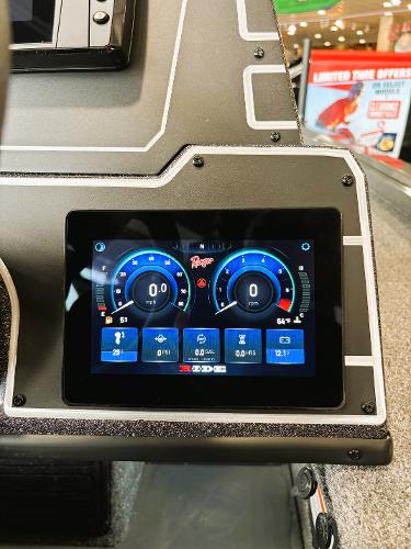 Dashboard display of 2025 Ranger ALPHA 208 with digital gauges and controls.