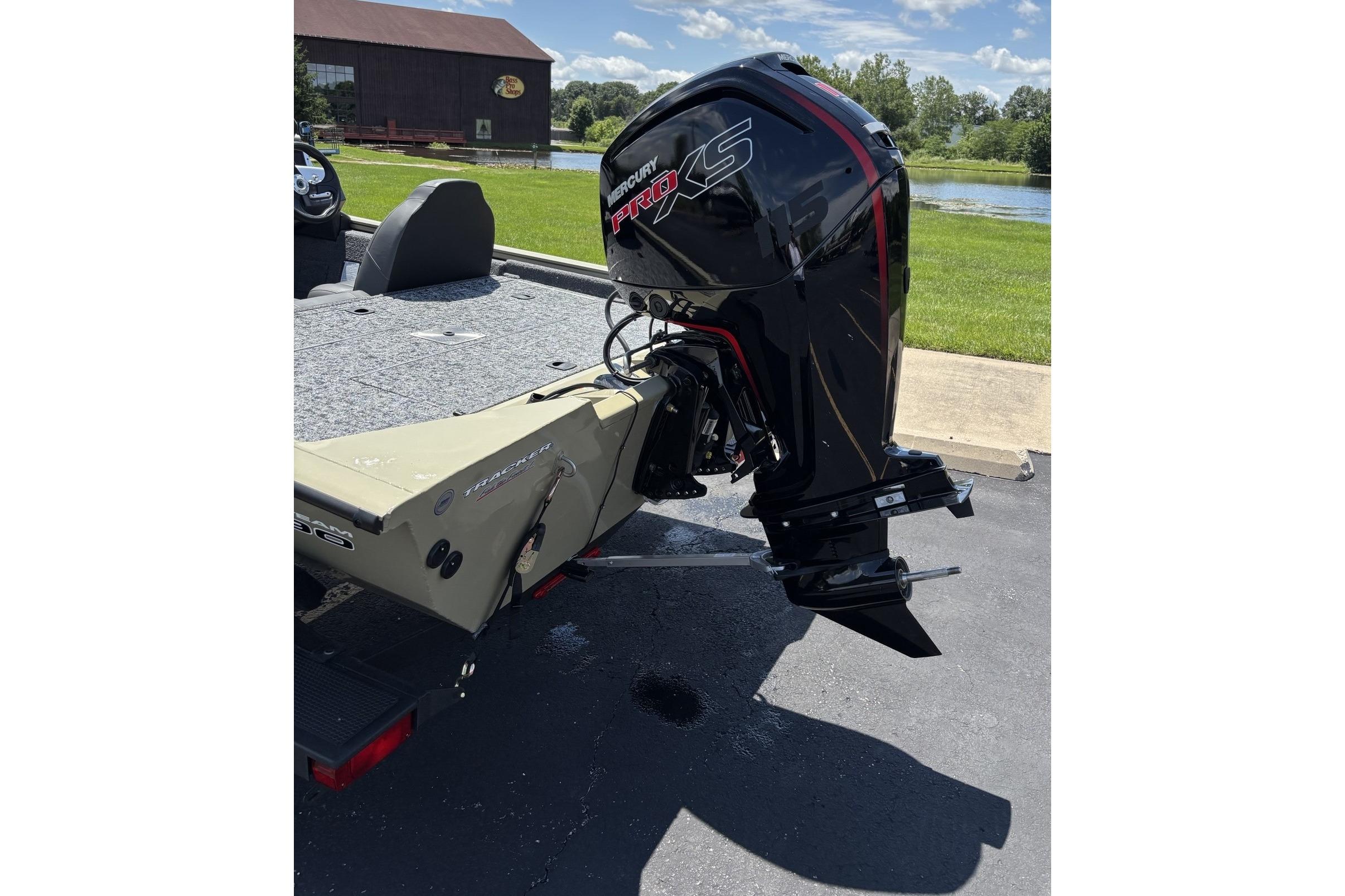 2026 Tracker Pro Team 190 boat with Mercury Pro XS outboard motor.