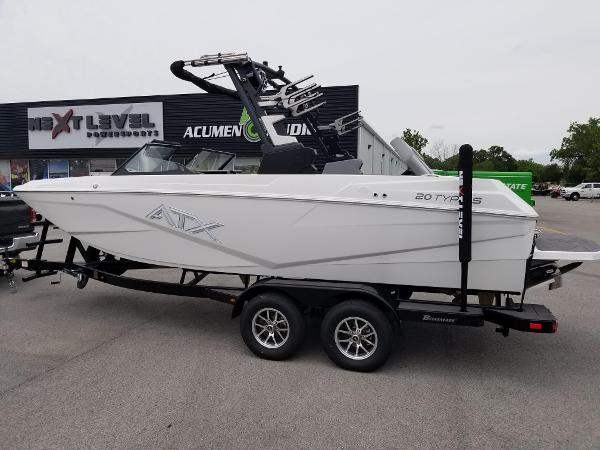 2023 ATX Surf Boats 20 Type-S on trailer at dealership.
