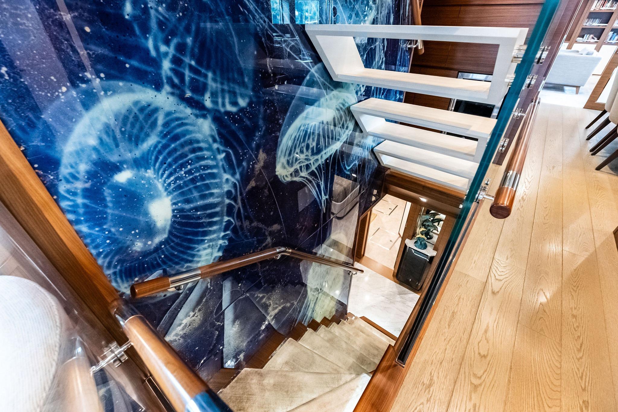 Stairs down to staterooms