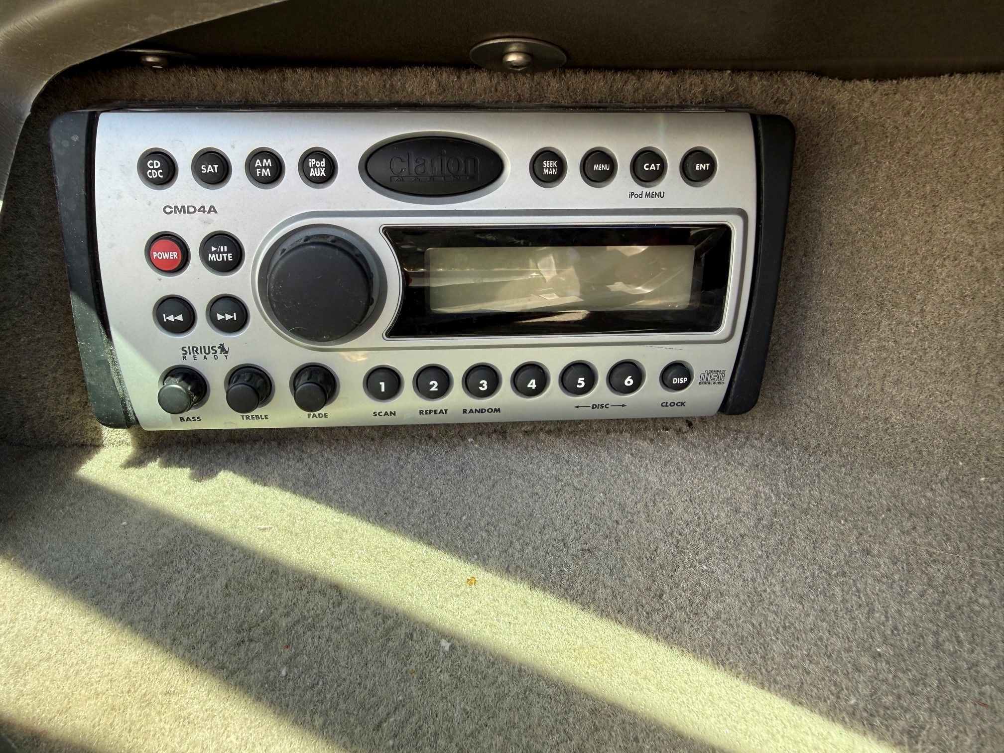 Clarion CMD4A radio on 2007 Sea Ray 230 Select boat.