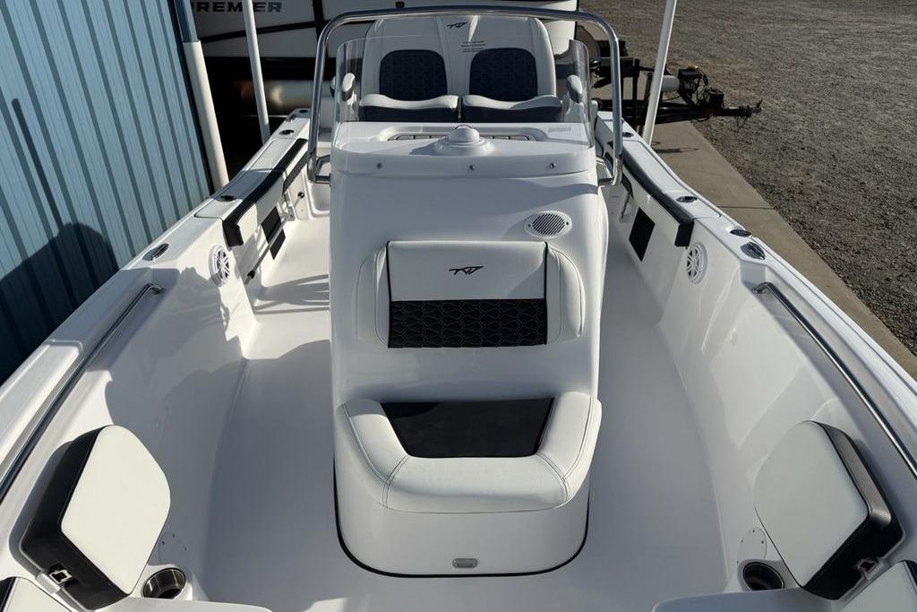 2026 Tidewater 198 CC Adventure boat interior with sleek seating and modern design.