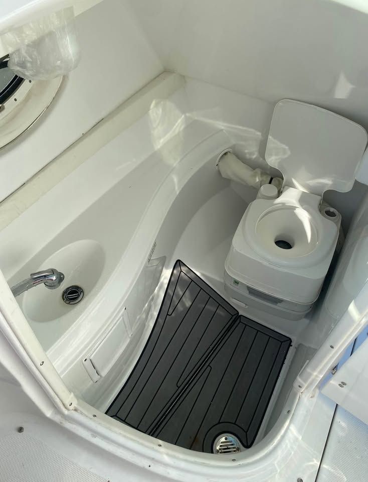 Interior of a 2016 Cruisers Sport Series 29SS yacht with toilet.