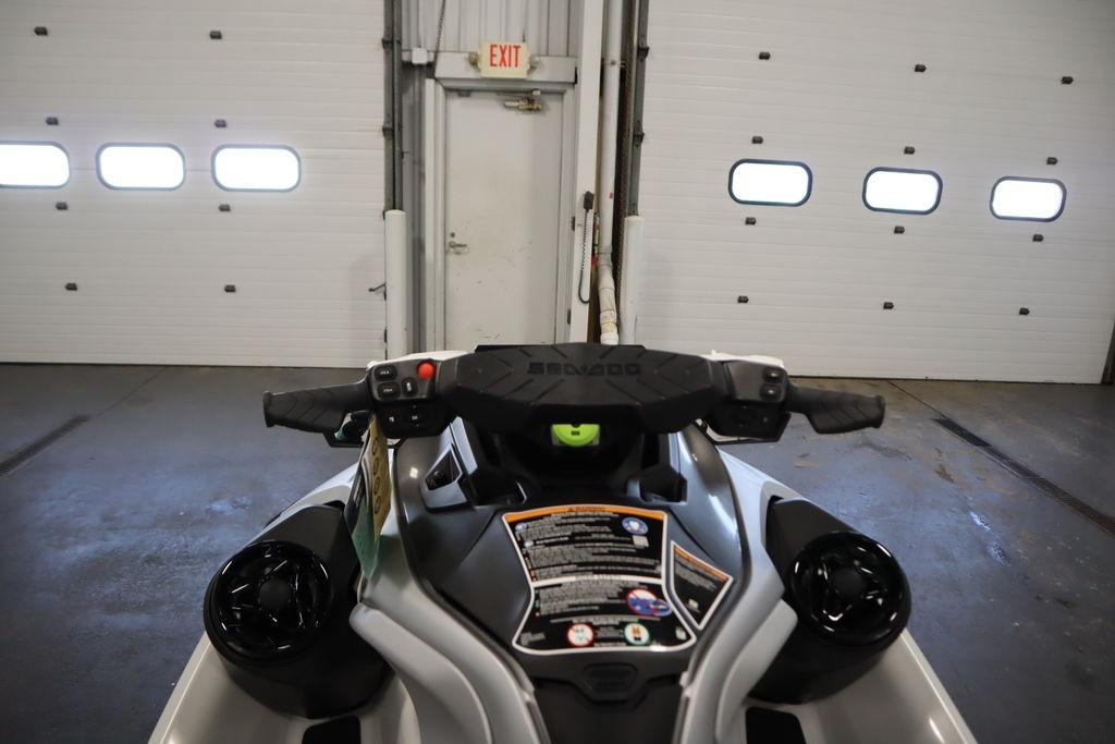 2026 Sea-Doo GTX Limited 325 handlebars in a garage setting.