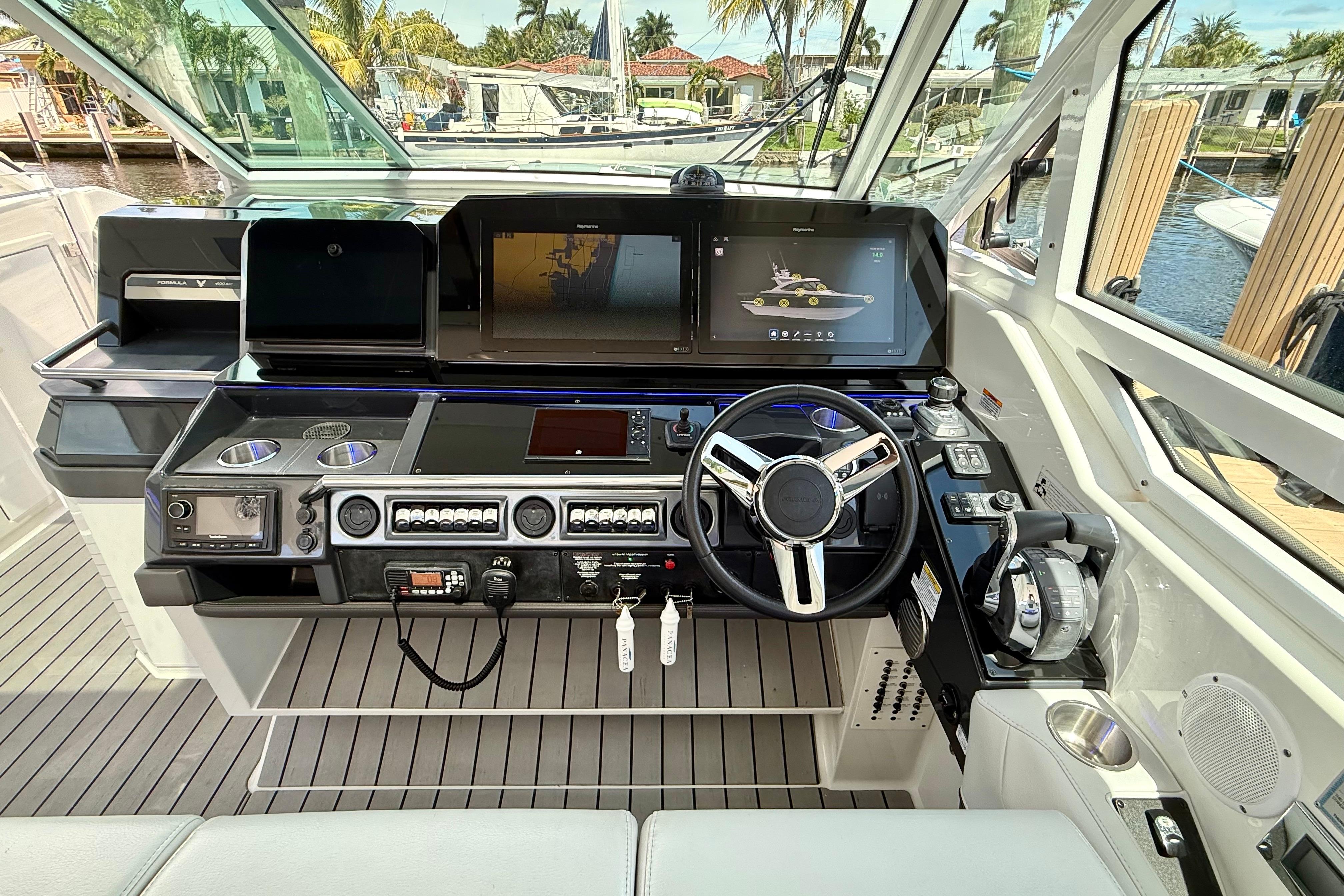 Cockpit of 2020 Formula 400 Super Sport Crossover with advanced navigation and control systems.