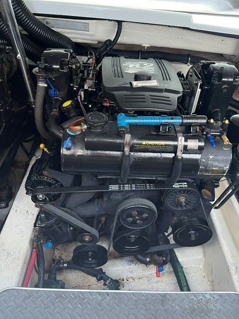 Engine of a 2006 Formula 330 Sun Sport boat.