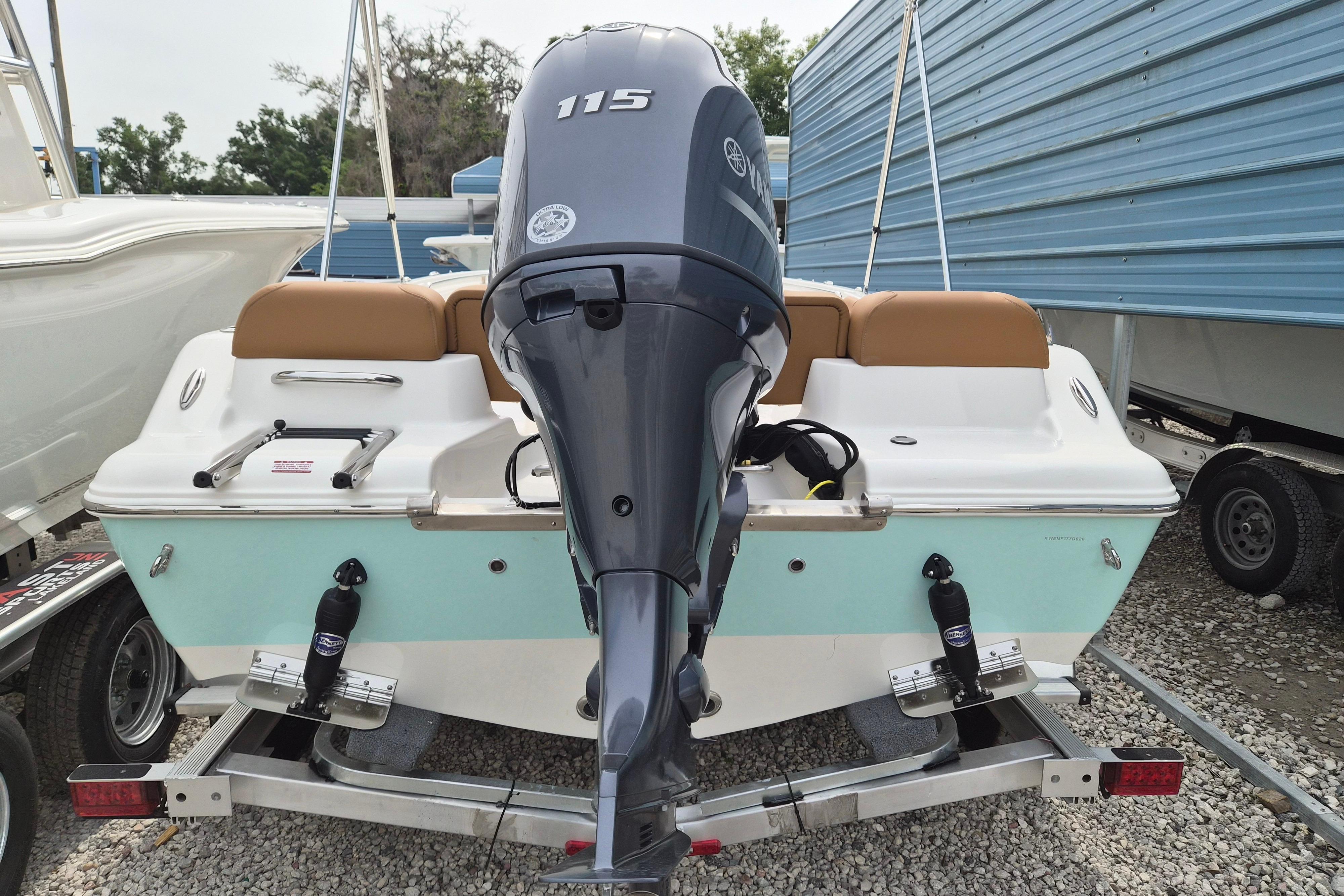 2026 Key West 189 FS boat with Yamaha 115 outboard motor on trailer.