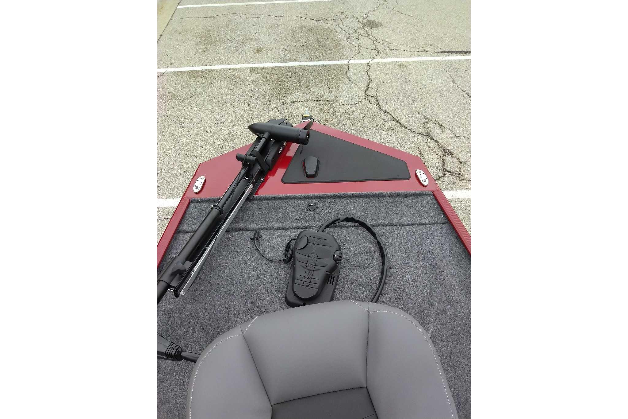 2026 Tracker Bass Tracker Classic XL boat interior with trolling motor and seat.