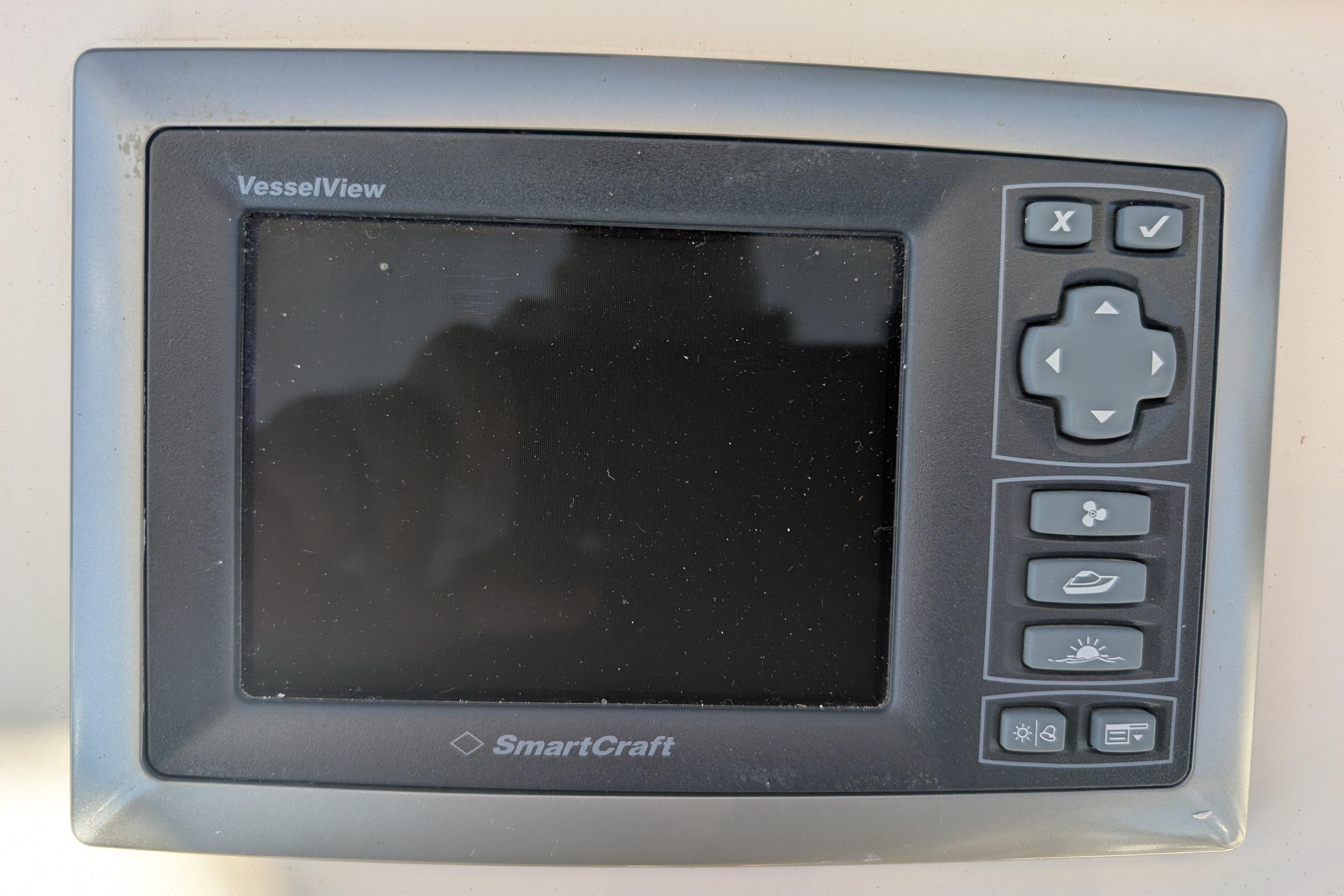 SmartCraft VesselView display on 2015 American Tug 435 boat dashboard.