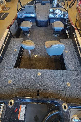 2024 Nitro ZV21 boat interior with seating and control panel.