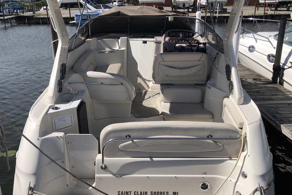 1999 Regal Commodore 2760 boat interior at dock, Saint Clair Shores, MI.