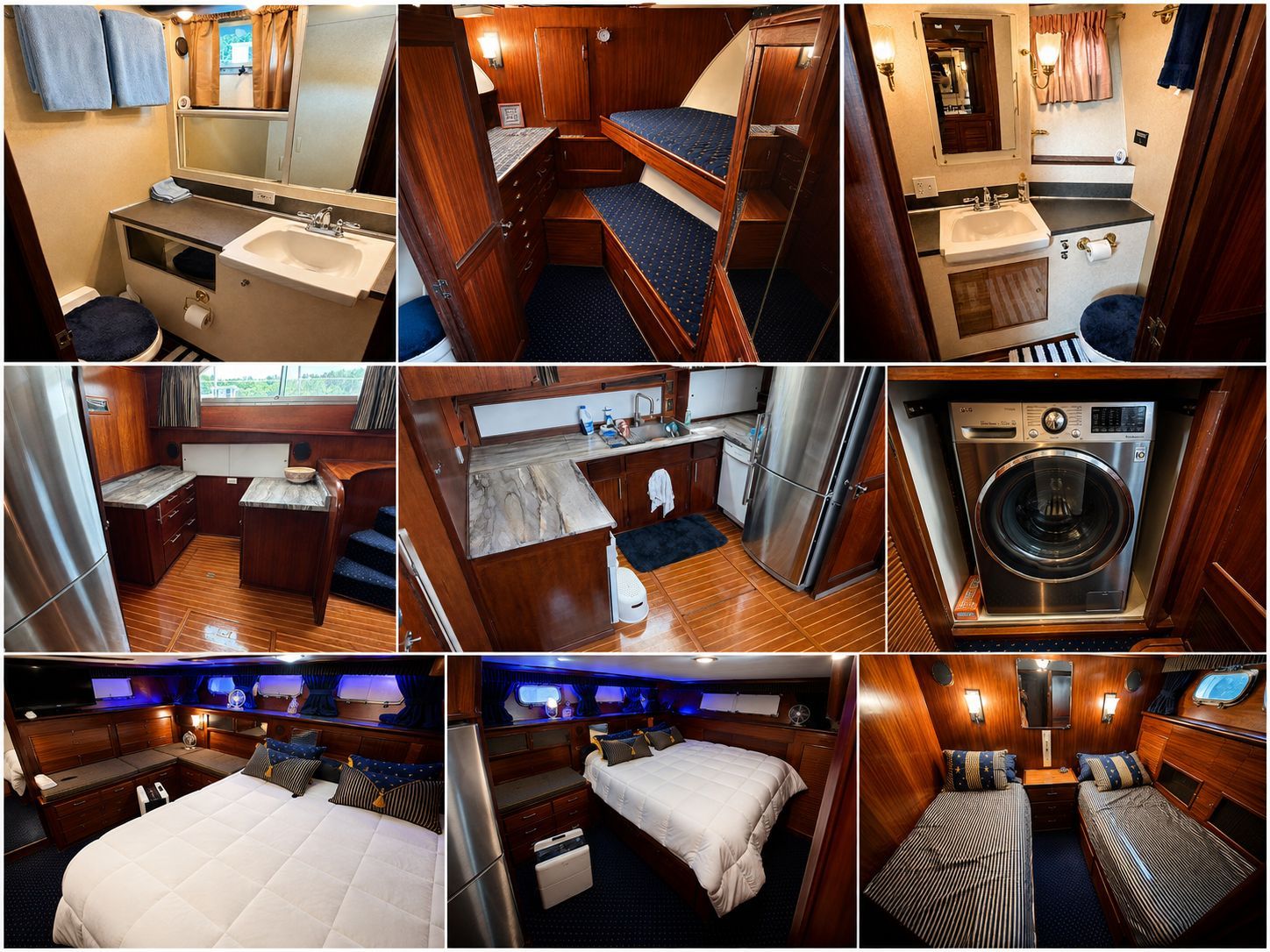 Interior view of the 1970 Hatteras 53 Motor Yacht featuring cabins and amenities.