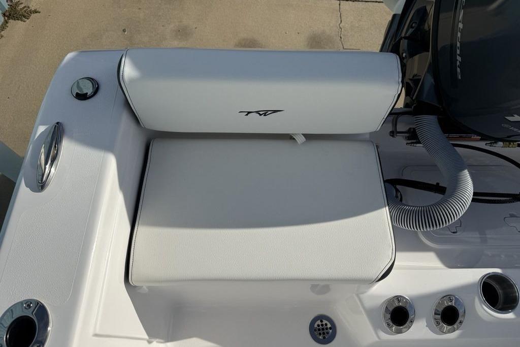 2026 Tidewater 198 CC Adventure boat seat and console detail.