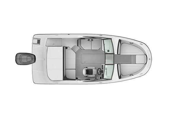 Manufacturer Provided Image: Top view of a 2018 Sea Ray SPX 190 OB boat layout.