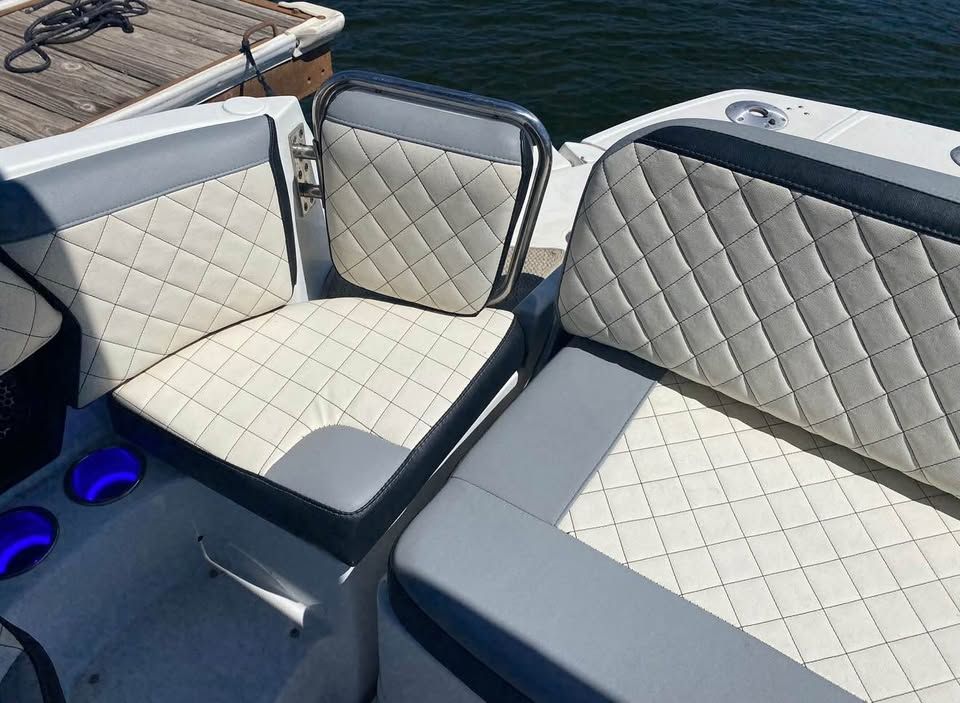 Interior of 2016 Cruisers Sport Series 29SS with quilted seats.