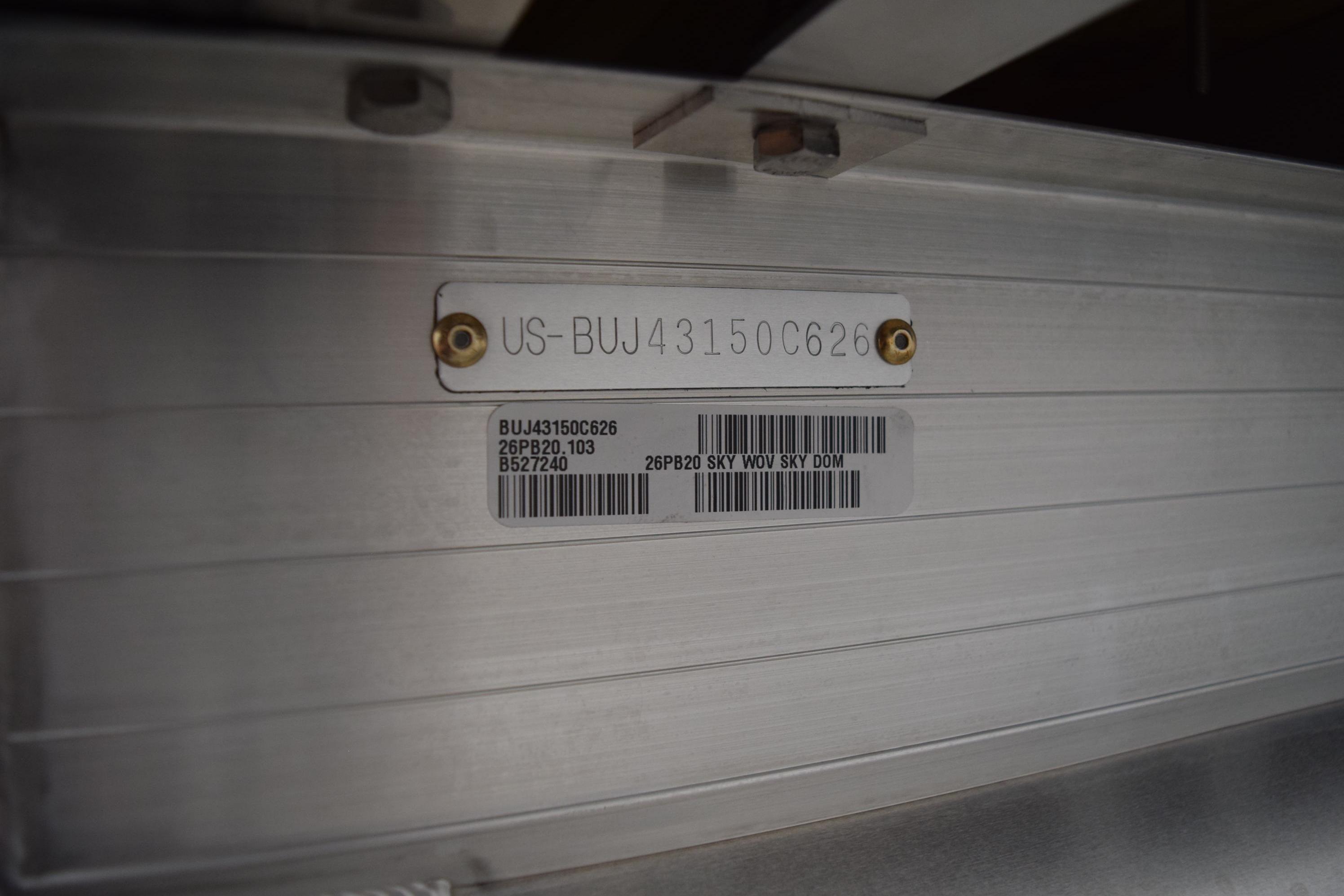 Hull identification number on 2026 Sun Tracker Party Barge 20 DLX.