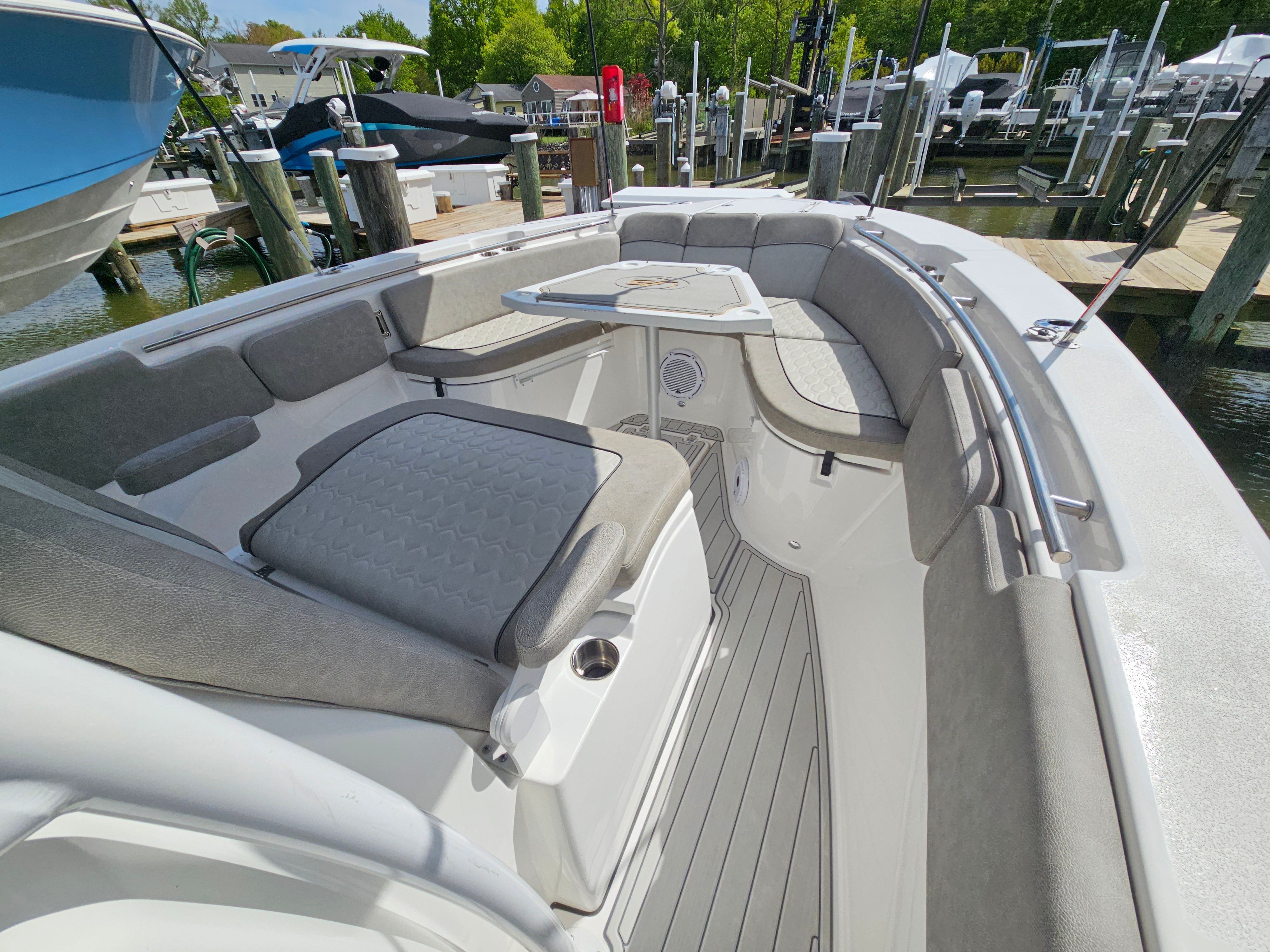 Interior view of the 2021 Sea Fox 288 Commander boat model.
