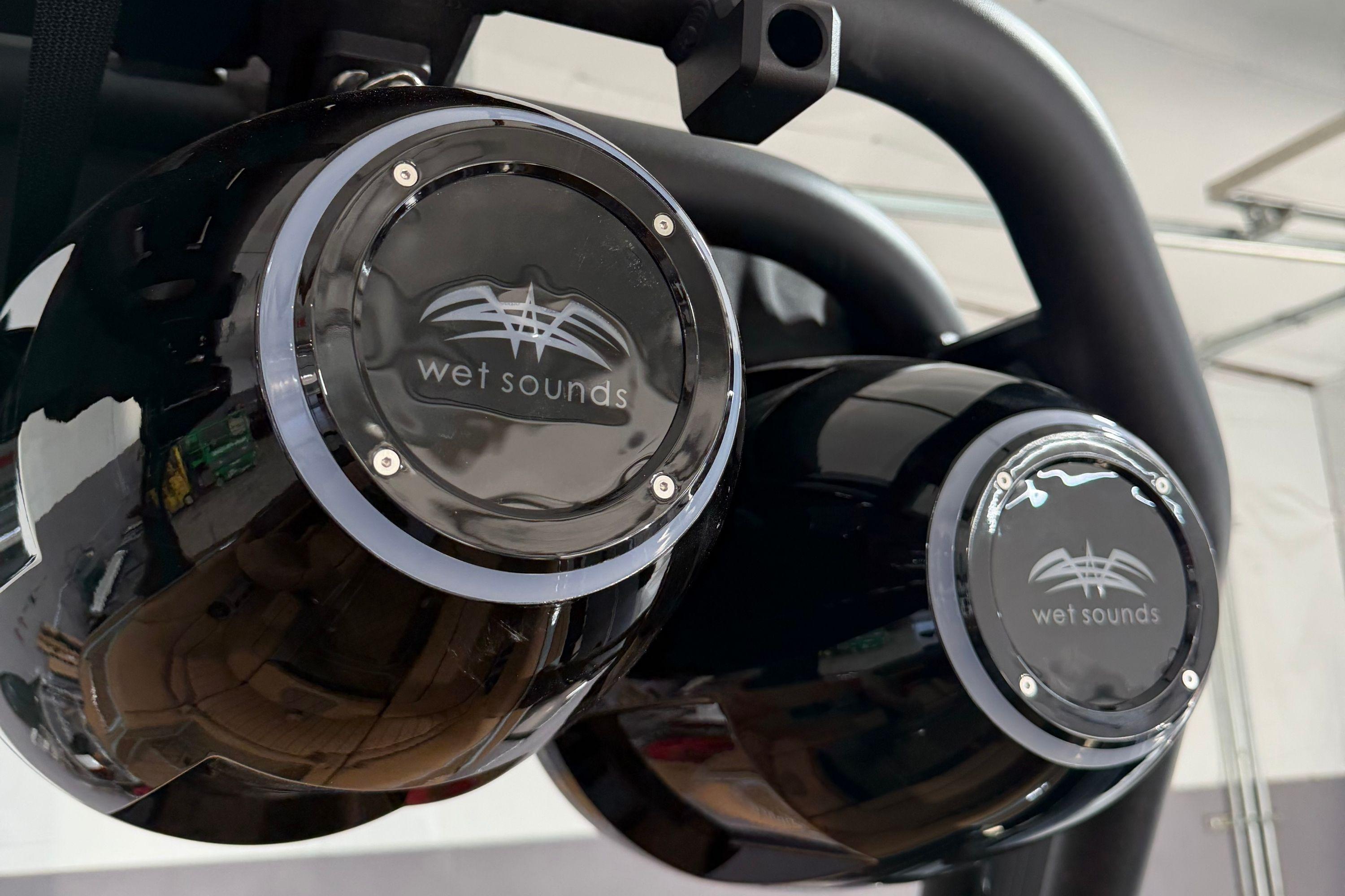 Wet Sounds speakers on MB B52 21 Alpha, 2026 model, in a sleek black finish.