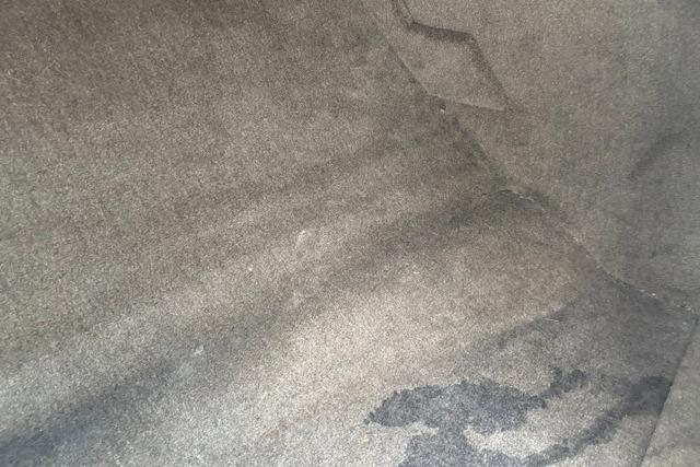 Interior carpet of a 2017 Searay SPX210 boat, showing wear and stains.
