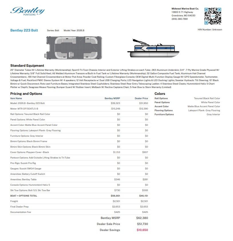 2027 Bentley Pontoons 223 Bolt - 31