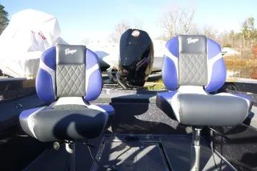 2026 Ranger 621FS Cup Equipped boat with dual blue and black seats.