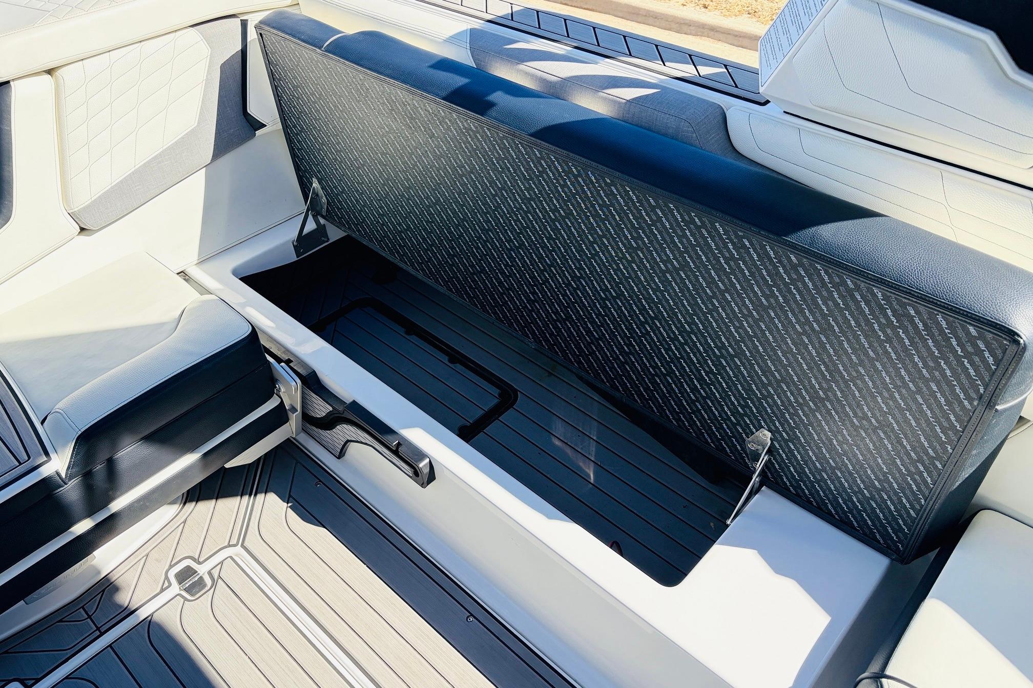 2023 Nautique Super Air Nautique G25 interior storage compartment, open and spacious.