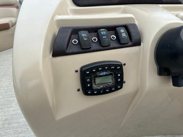 Dashboard of a 2018 South Bay S224CR with switches and controls.