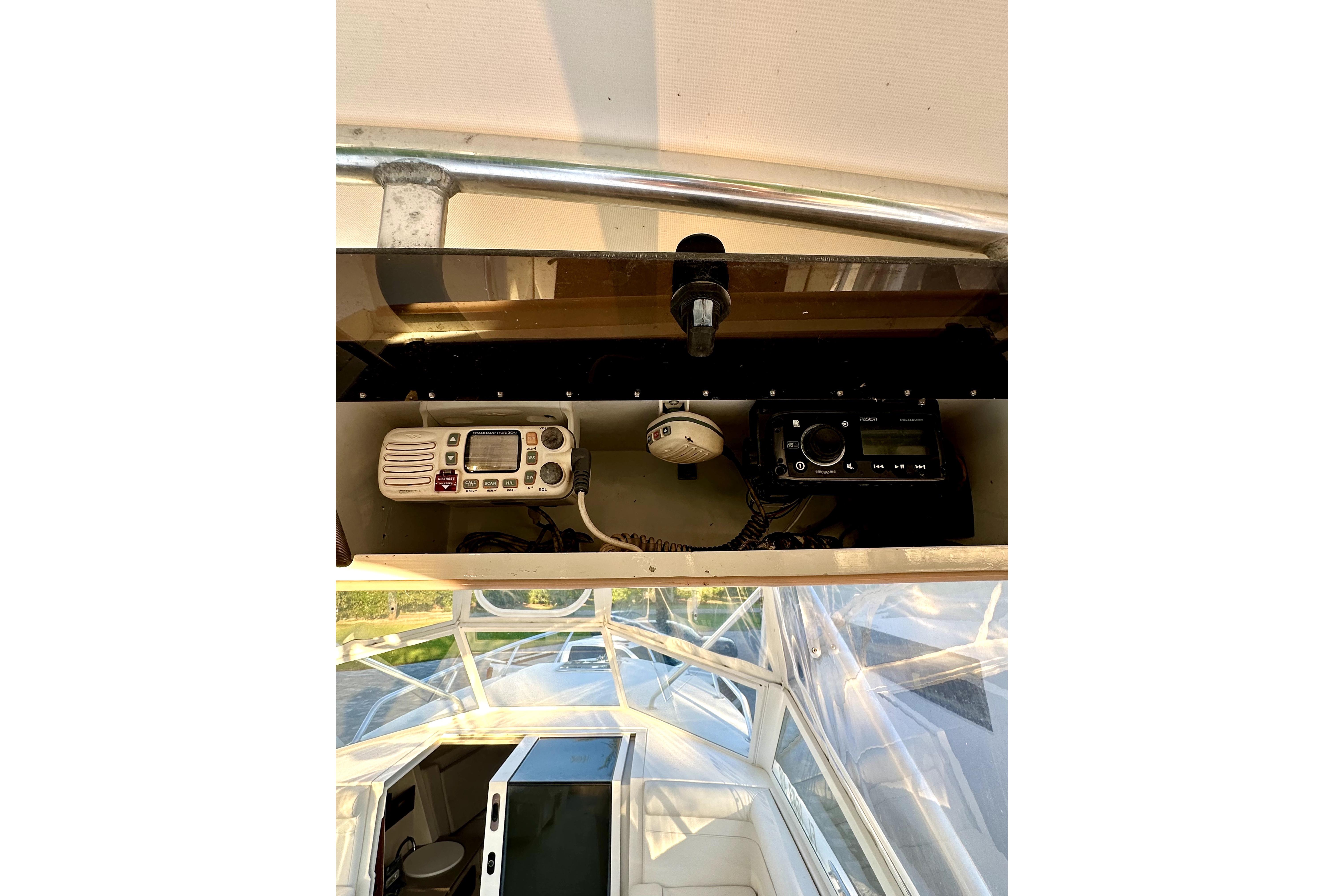 2006 Contender 35 Express Side Console with radio and navigation equipment.