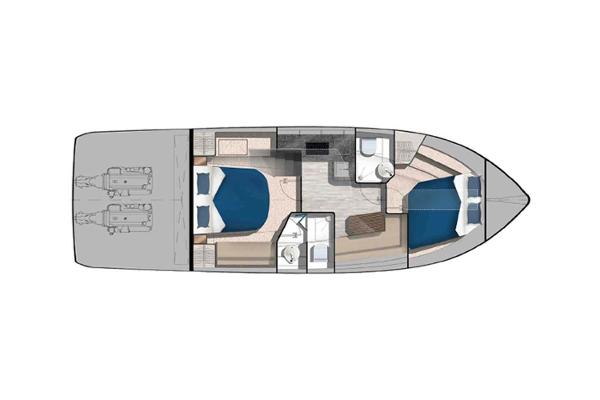 Manufacturer Provided Image: Top view layout of 2024 Galeon 425 HTS yacht interior.