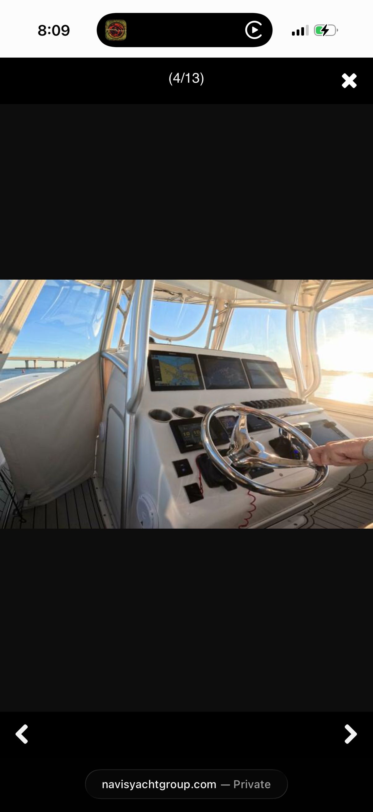 The image shows the helm of a 2007 Cape Horn 36T boat with multiple screens.
