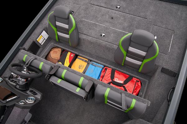 Manufacturer Provided Image: 2025 Ranger RT178 boat interior with storage compartments and seating.
