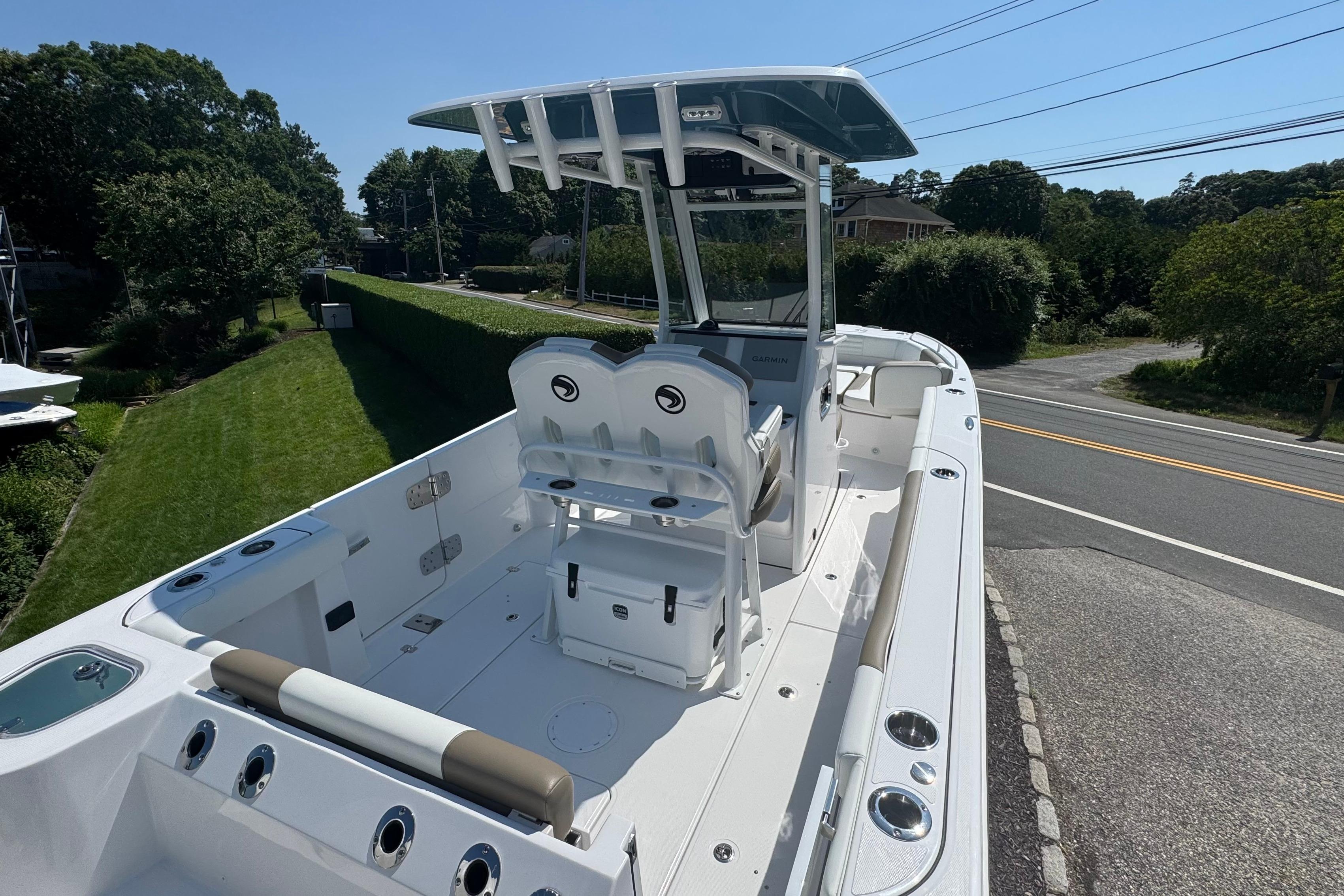 2026 Edgewater 250CC boat with sleek design, spacious deck, and modern features.
