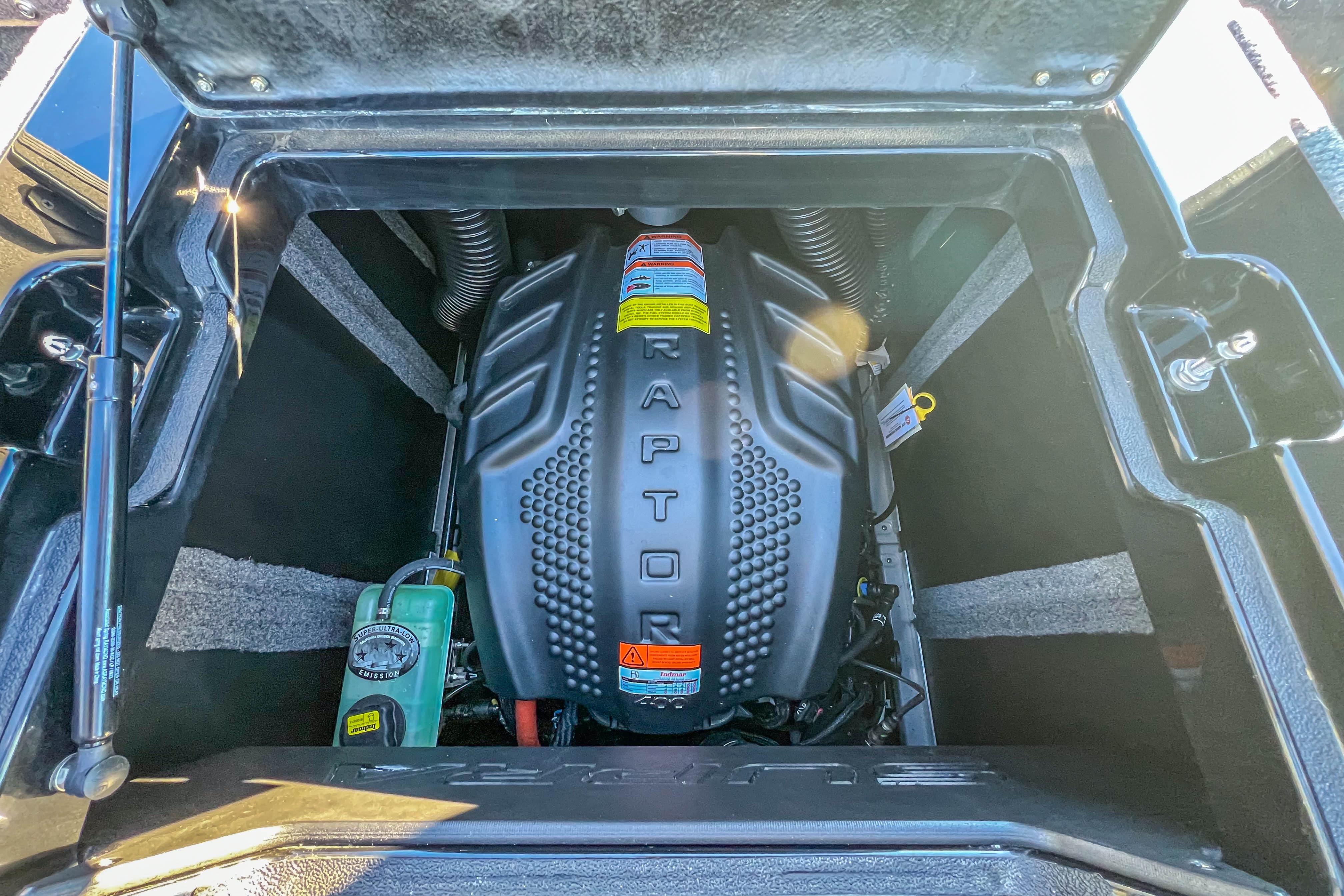 2024 Supra SV 400 engine compartment with Raptor engine cover.