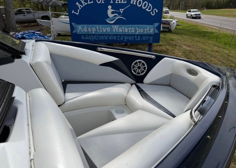 Interior of a 2010 Tigé Z1 boat at Adaptive Watersports.