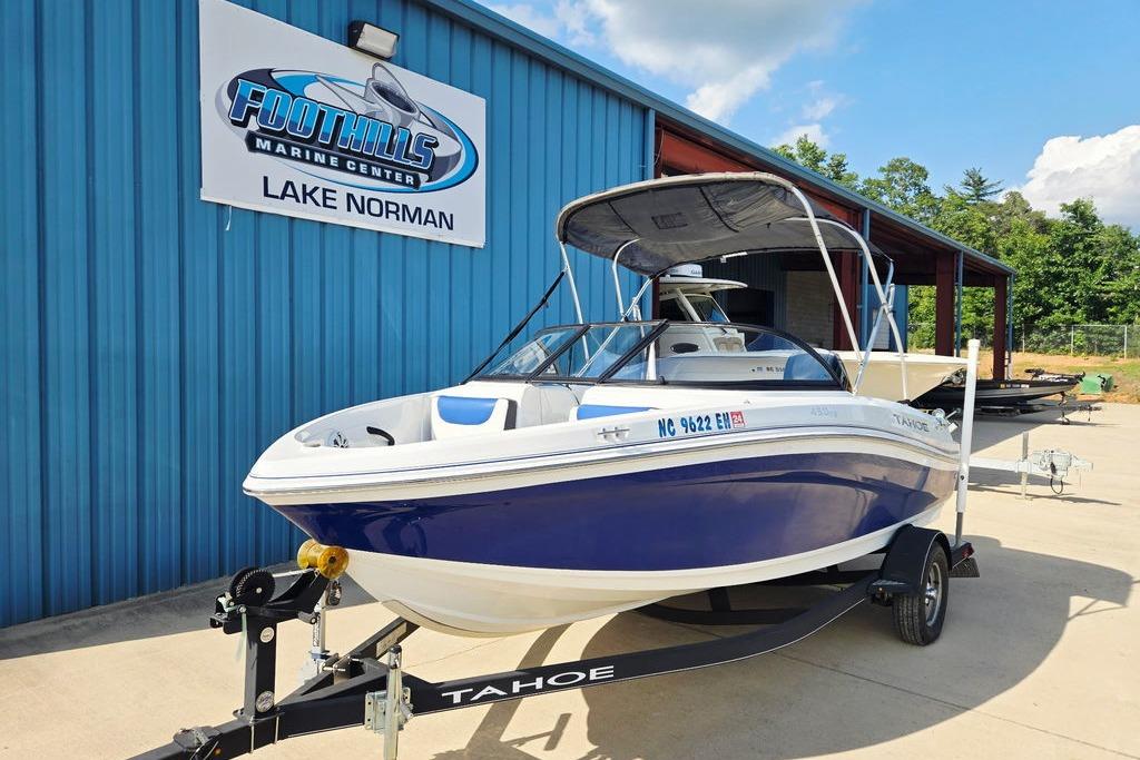 2018 Tahoe 450 TS boat at Foothills Marine Center, Lake Norman.