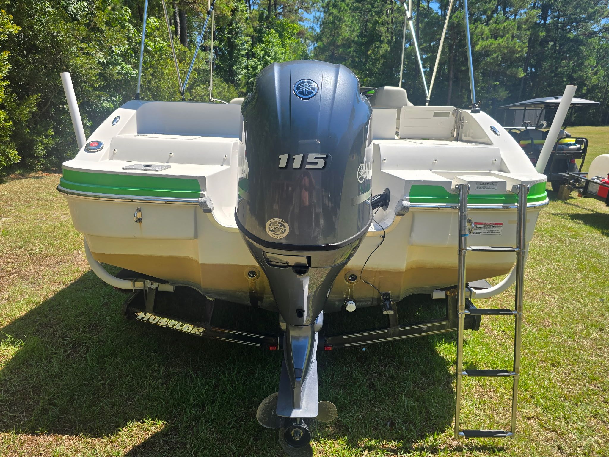 The image shows a 2017 Starcraft MDX 191 OB boat with a 115 HP outboard motor.