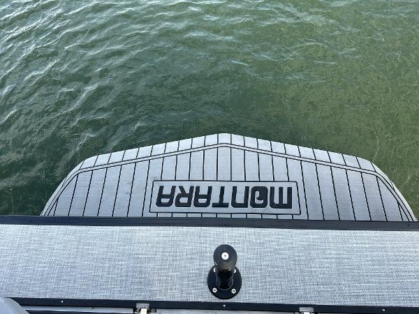 2025 Montara Surf Boss 2.0 25 boat platform on water.