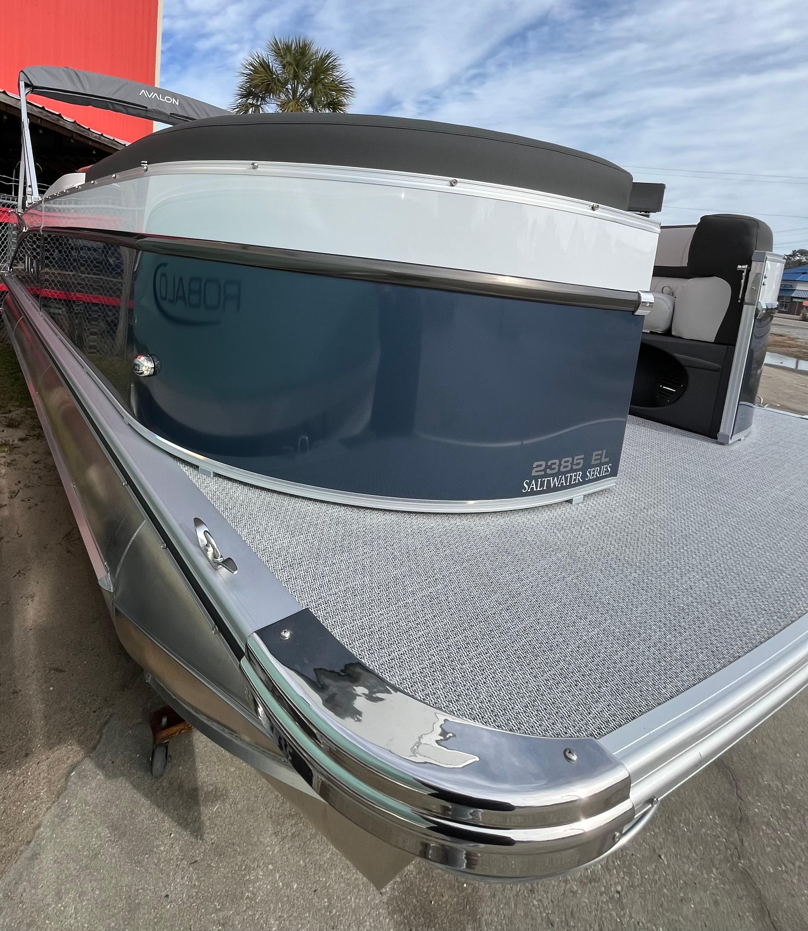 2024 Avalon Catalina Elite 23' pontoon boat with sleek design and spacious deck.