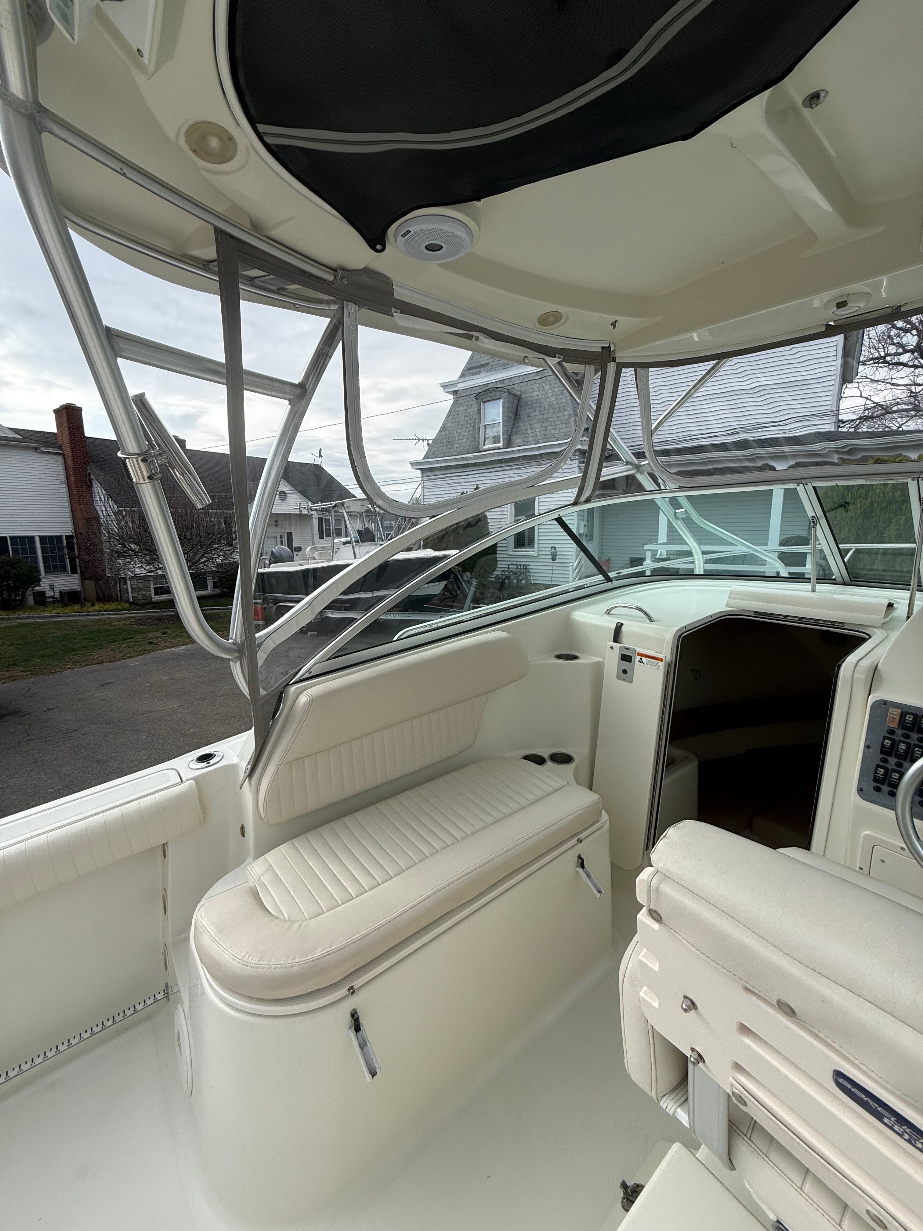 Interior of a 2008 Hydra-Sports Vector 2200 VX boat with seating area.