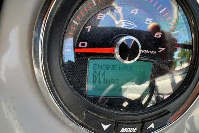 Gauge displaying 61.1 engine hours on 2023 Chaparral 23 SSi boat.