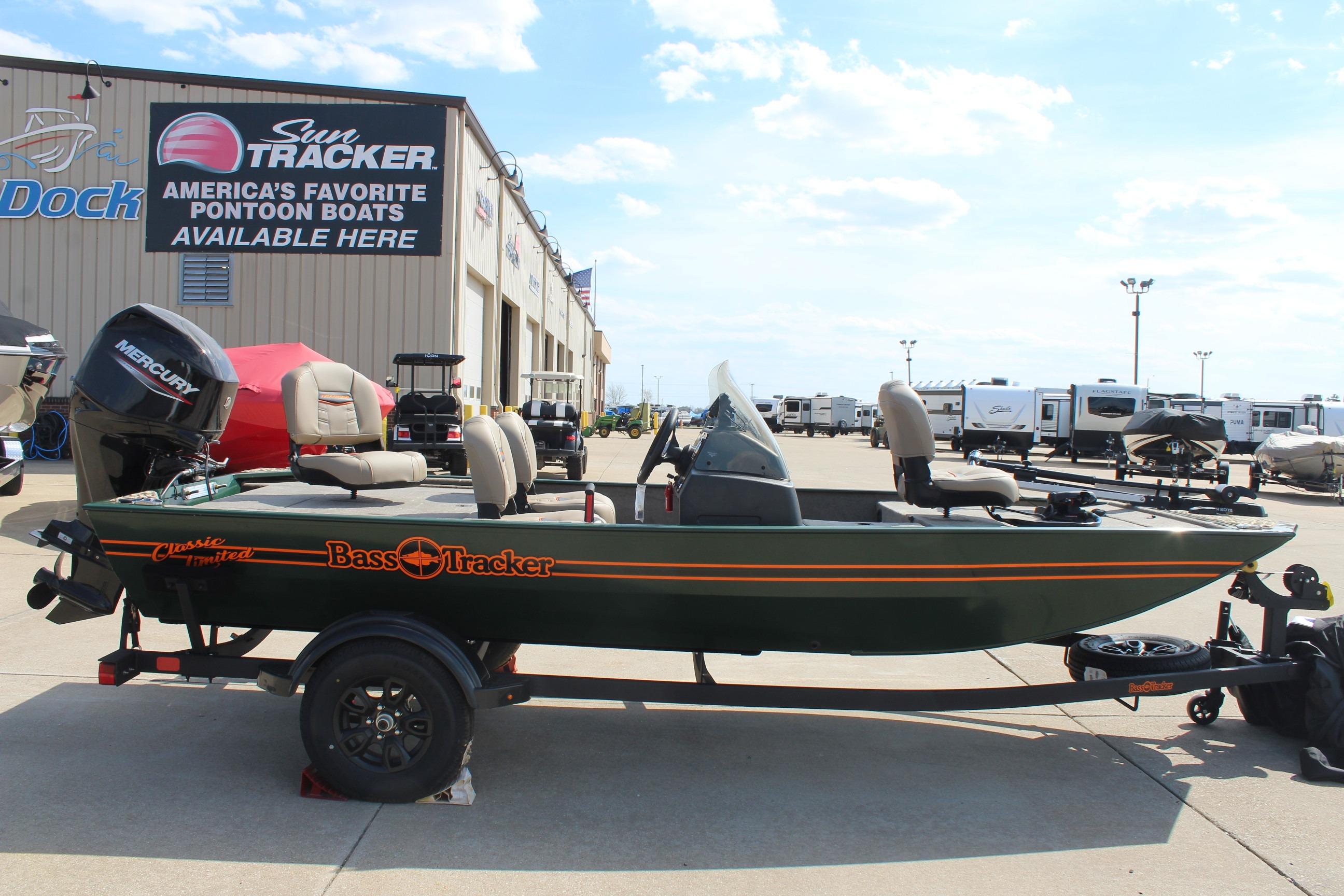 2026 Tracker Bass Tracker Classic Limited boat on trailer.