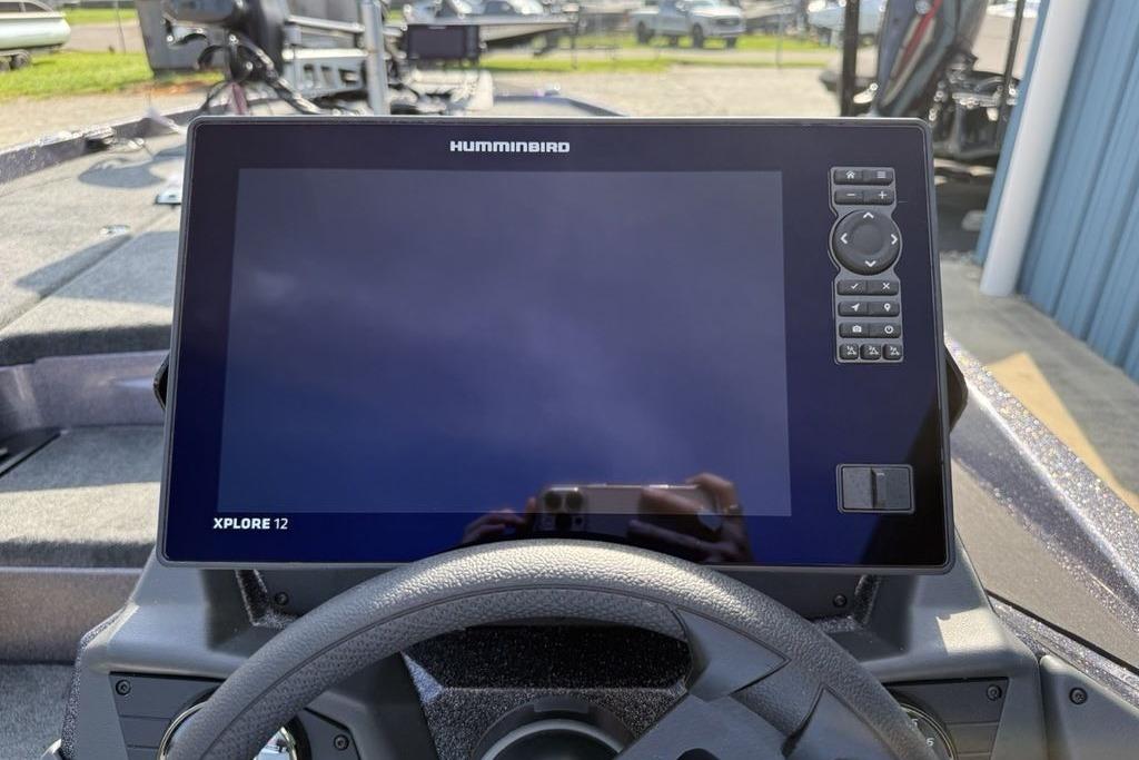 2026 Skeeter ZXE20 boat with Humminbird Xplore 12 display at the helm.