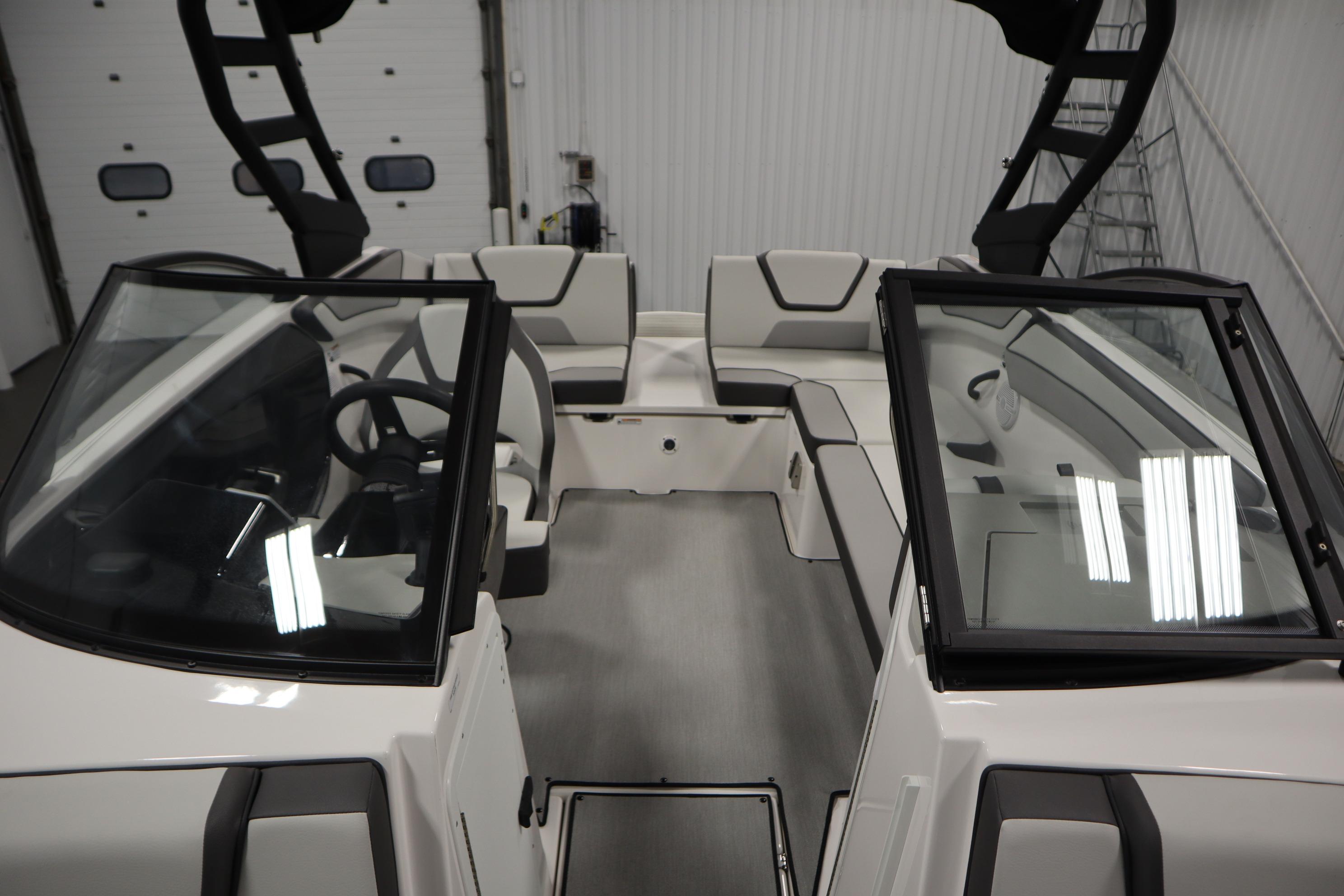 2026 Yamaha Boats AR220 interior with modern seating and sleek design.