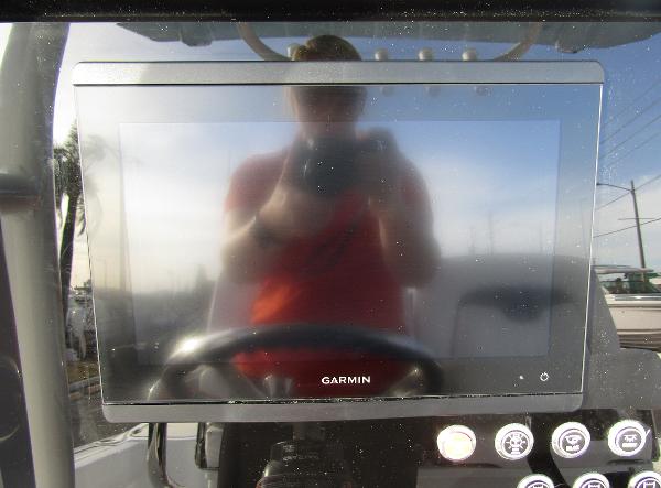 Garmin display on 2025 Wellcraft 243 Fisherman boat dashboard.